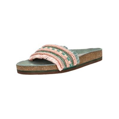 Pantolette LAZAMANI "Lazamani Pantoletten Leder", Damen, Gr. 38, grün (sage), Leder, Schuhe Pantolette