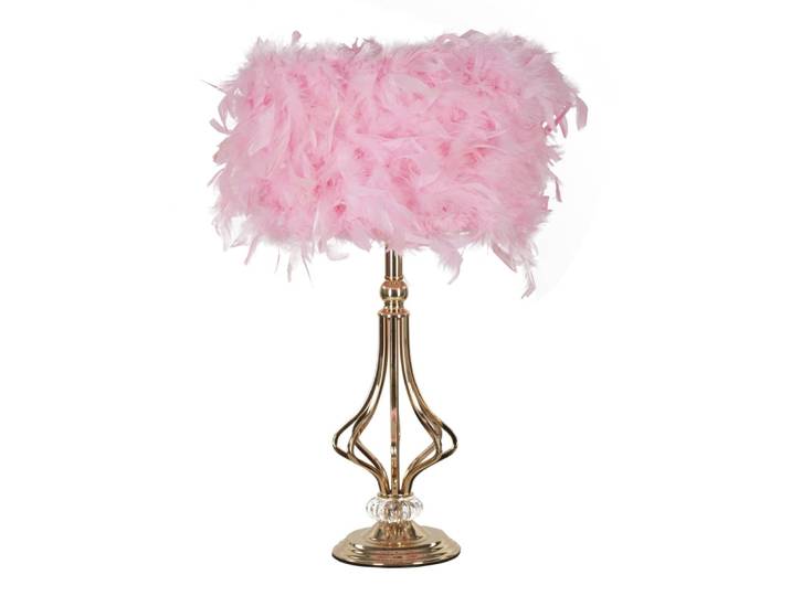 Lampe de table à plumes roses, ø 25x54 cm