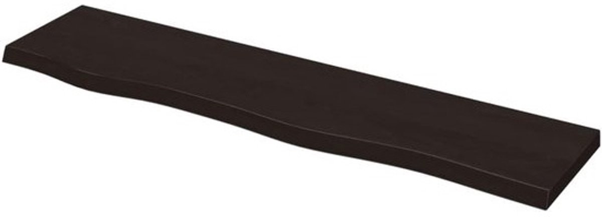 Massief Eikenhouten Wandplank Rustiek Donkerbruin 80x20 cm - Sfeervolle Opbergplank