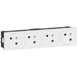 Legrand 077144L Mosaic Link 4xSteckdose 45° F/B Std, erhöhter Berührungsschutz Farbe: Ultraweiß