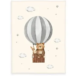 babybest Ballonfahrt Microfaserflausch-Decke Größe 75x100 cm