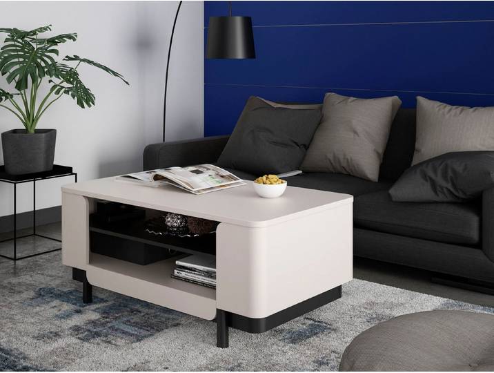 FORTE Couchtisch VODOL, Couchtisch, Ablageboden, 2 offen Fächer