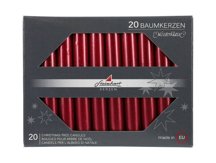 Steinhart Baumkerzen Edelglanz 95/13mm altrot 20er-Pack