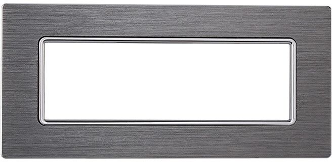 Ettroit Mt86606 Placca Alluminio 6p Colore Silver 6 Posti Compatibile Bticino Matix