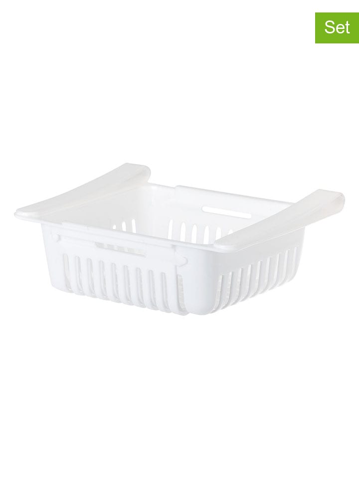 Vigar 2er-Set: Kühlschrank-Organizer in Weiß - (B)20,5 x (H)7 x (T)16 cm - onesize