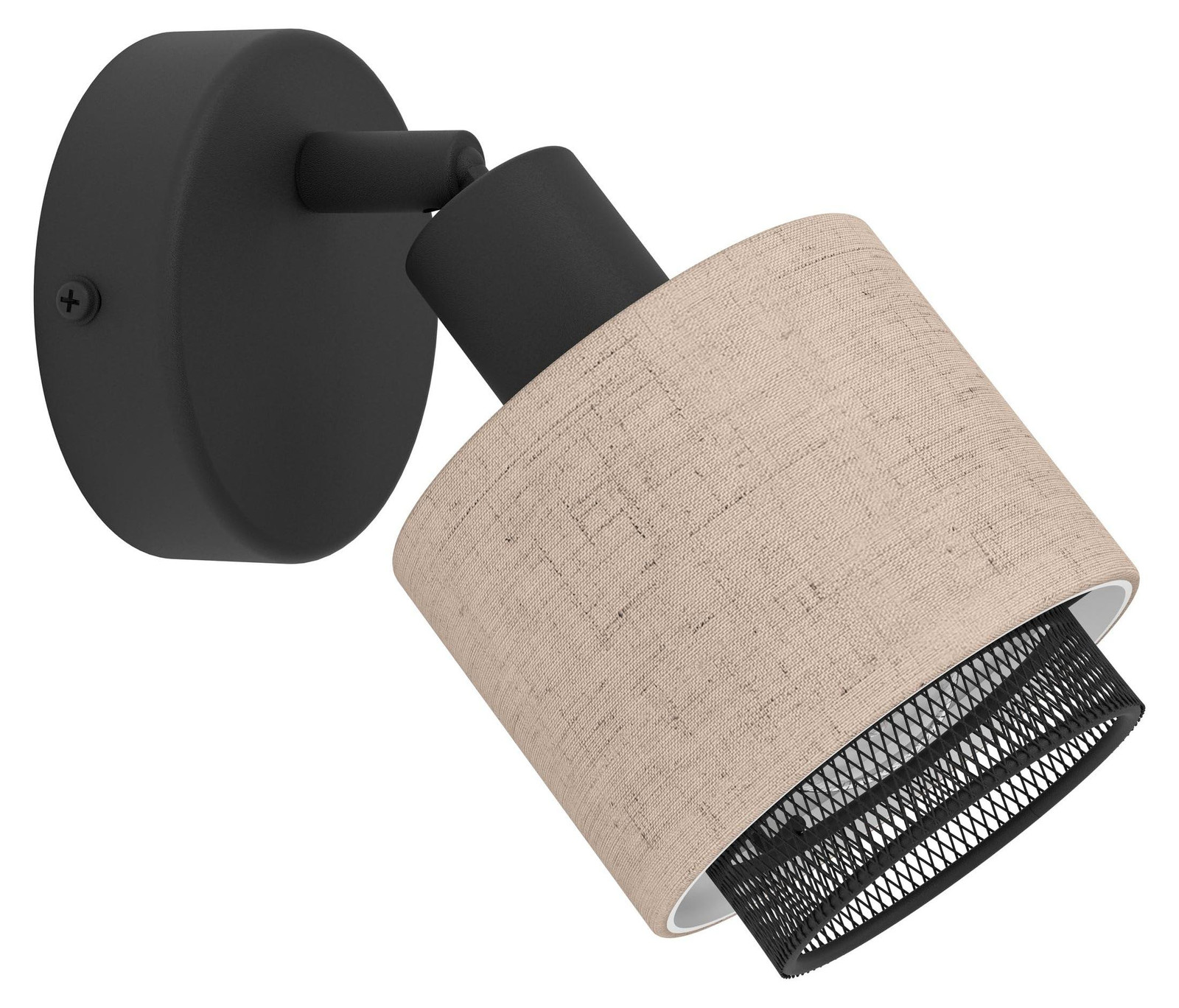 Eglo Rosley plafondlamp zwart en beige met textiel