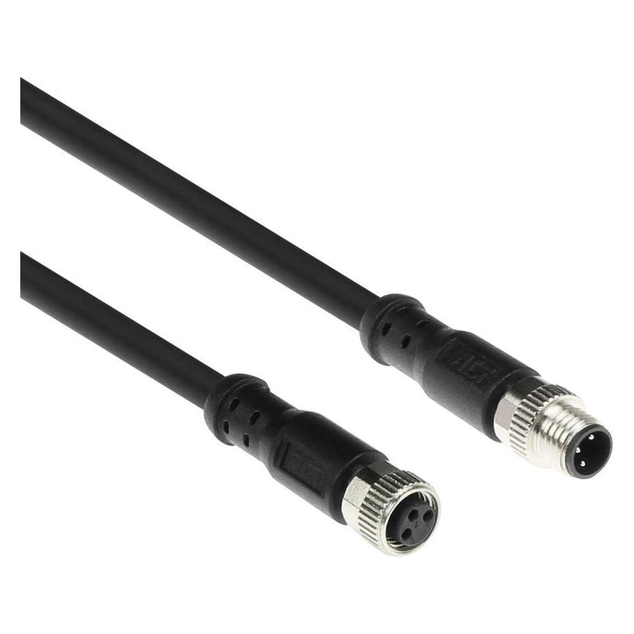 ACT Industrial 3.00 meters Sensor cable M8A 3-pin male to M8A 3-pin female, Ultraflex Xtreme TPE cable (SC3002)