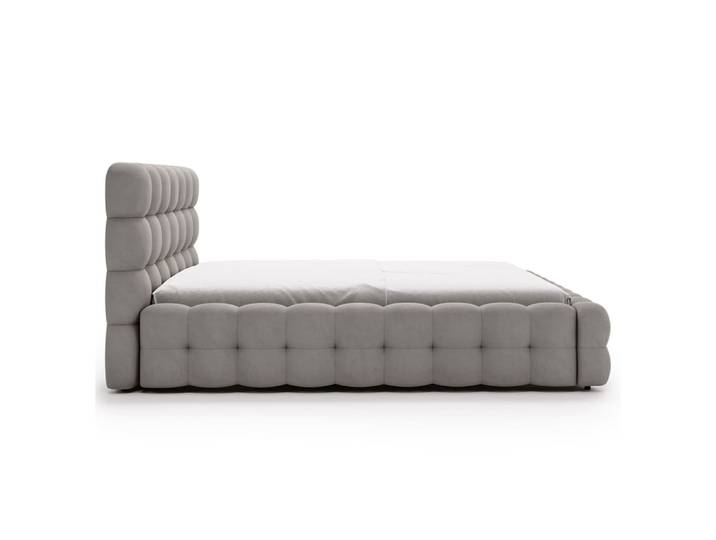 Lit coffre 140x200 cm sommier inclus gris