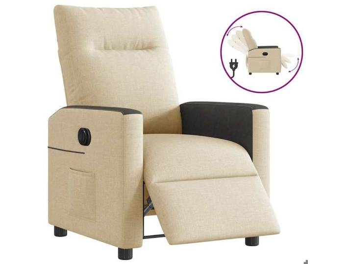 Promo 2026  Fauteuil inclinable Charge 150kg 69x86x100 cm - Fauteuil Releveur Relax électrique Crème Tissu 1136