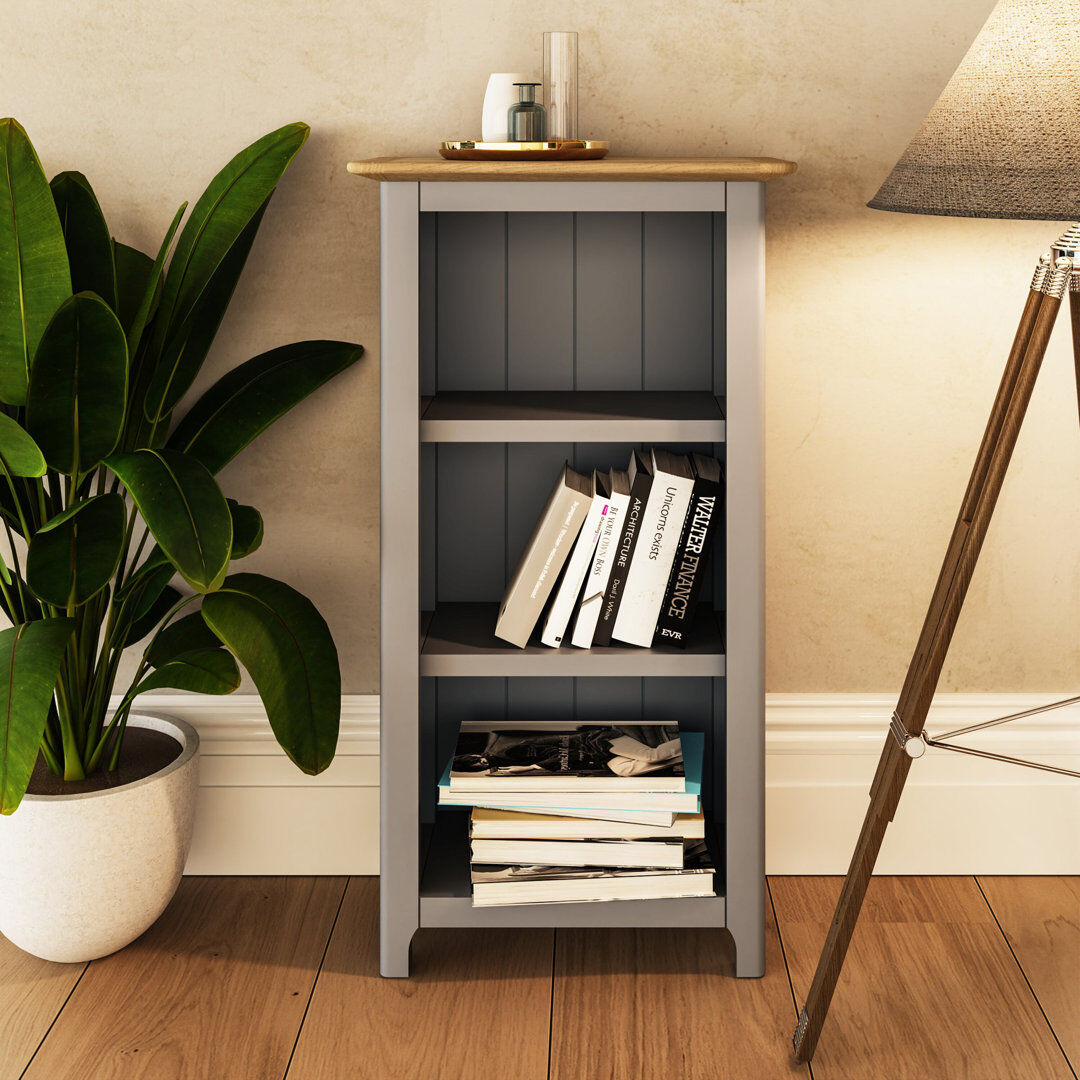 ClassicLiving Daris 3 Tier Low Bookcase Shelving Unit. Fully Assembled Grey