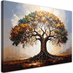 LEINWANDBILD, Bunter Baum der Liebe Natur