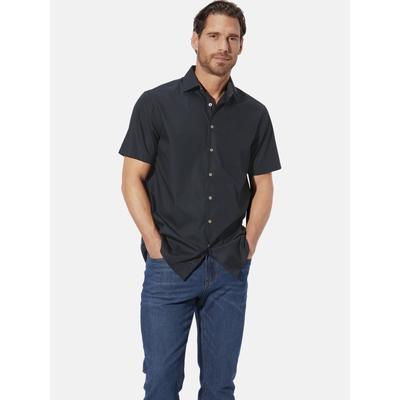 Kurzarmhemd BABISTA "Kurzarmhemd EVARISTO", Herren, Gr. L, weit, schwarz, Obermaterial: 100% Baumwolle CO., regular fit, Hemden