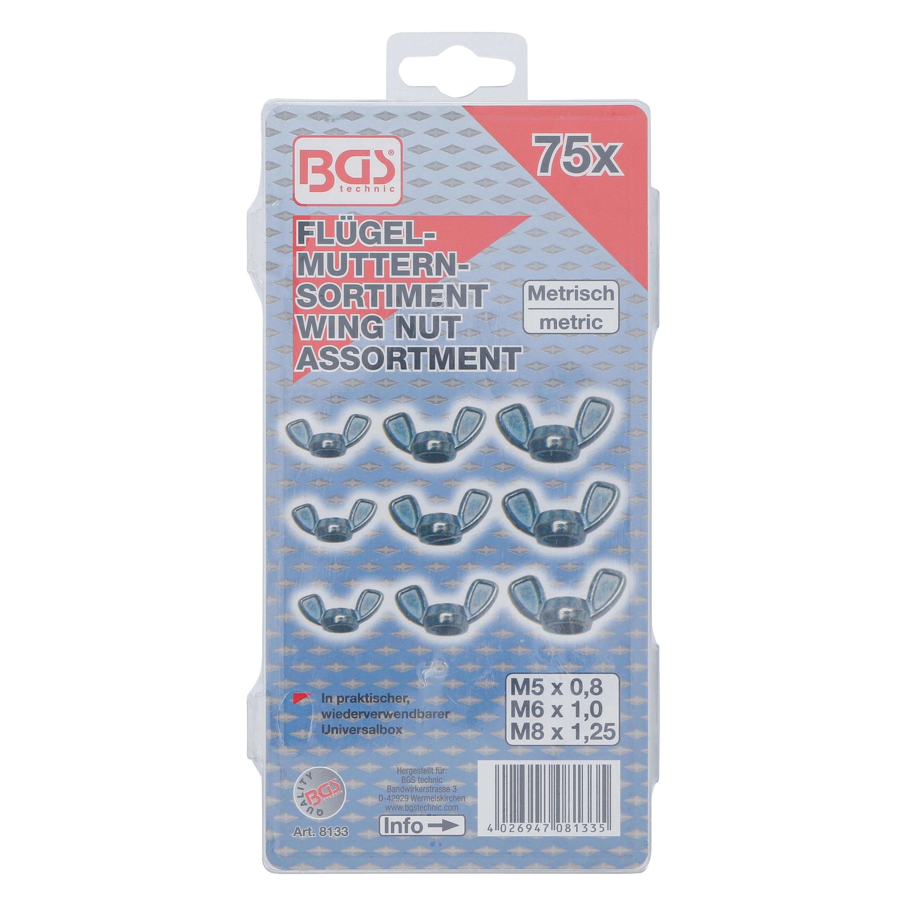 BGS Flügelmuttern-Sortiment 75-tlg. (8133)