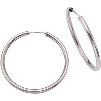 Paar Creolen FIRETTI "Schmuck Geschenk Silber 925 Basic 2 mm breit" Gr. 30, silber (silberfarben), Ohrringe, Damen, 30, Silber 925 (Sterlingsilber)
