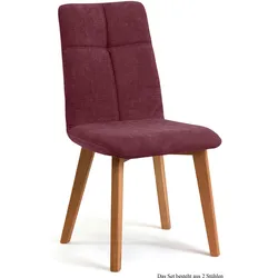 ESSZIMMERSTUHL (2er-Set) Dillian 47x92x60 Eiche geölt/Marsala