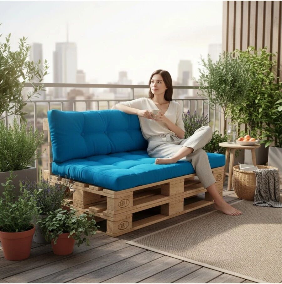 EuroGarden CUSCINO SEDUTA PALLET 80x120x10  CM BLU