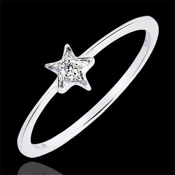 Edenly Ring Vielfalt - Mein Stern - 18 Karat WeiÃŸgold und Diamant