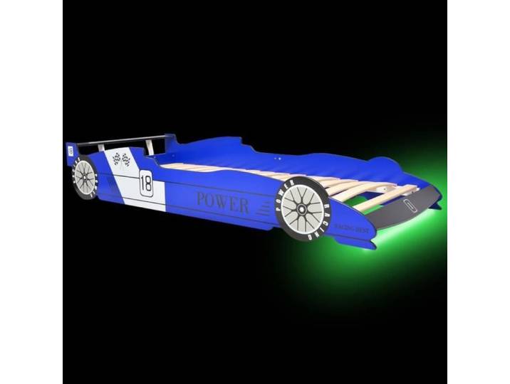 Lit voiture de course pour enfants - FASHTROOM - 90 x 200 cm - Bande LED