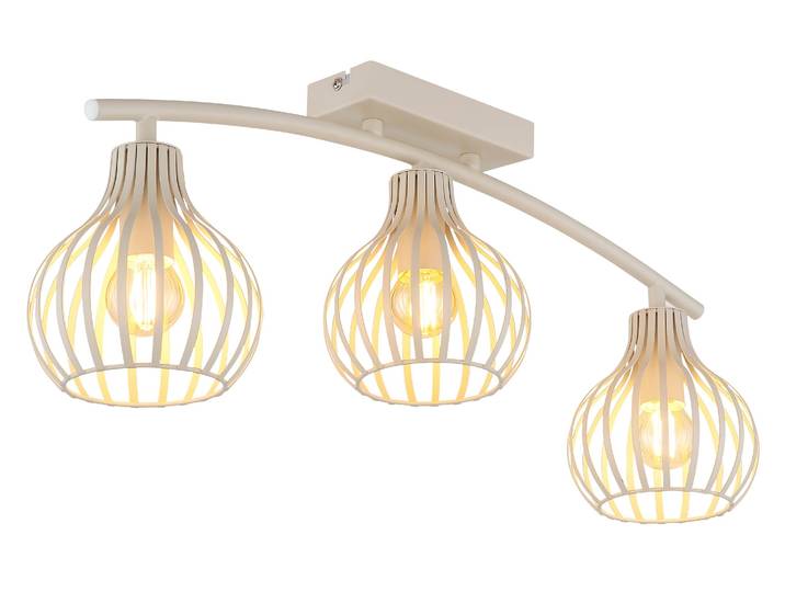 OTTO HOME Deckenleuchte Yannic, Deckenlampe Metall cremefarben, exkl. 3x E14 40W 230V , beige (cremefarben), 3, Ø 13cm H: 16,5cm, 1 Stk., Leuchten, LxBxH: 60x55x24cm; Durchmesser Schirm: 13cm, neutrale Farbtöne, Deckenleuchte