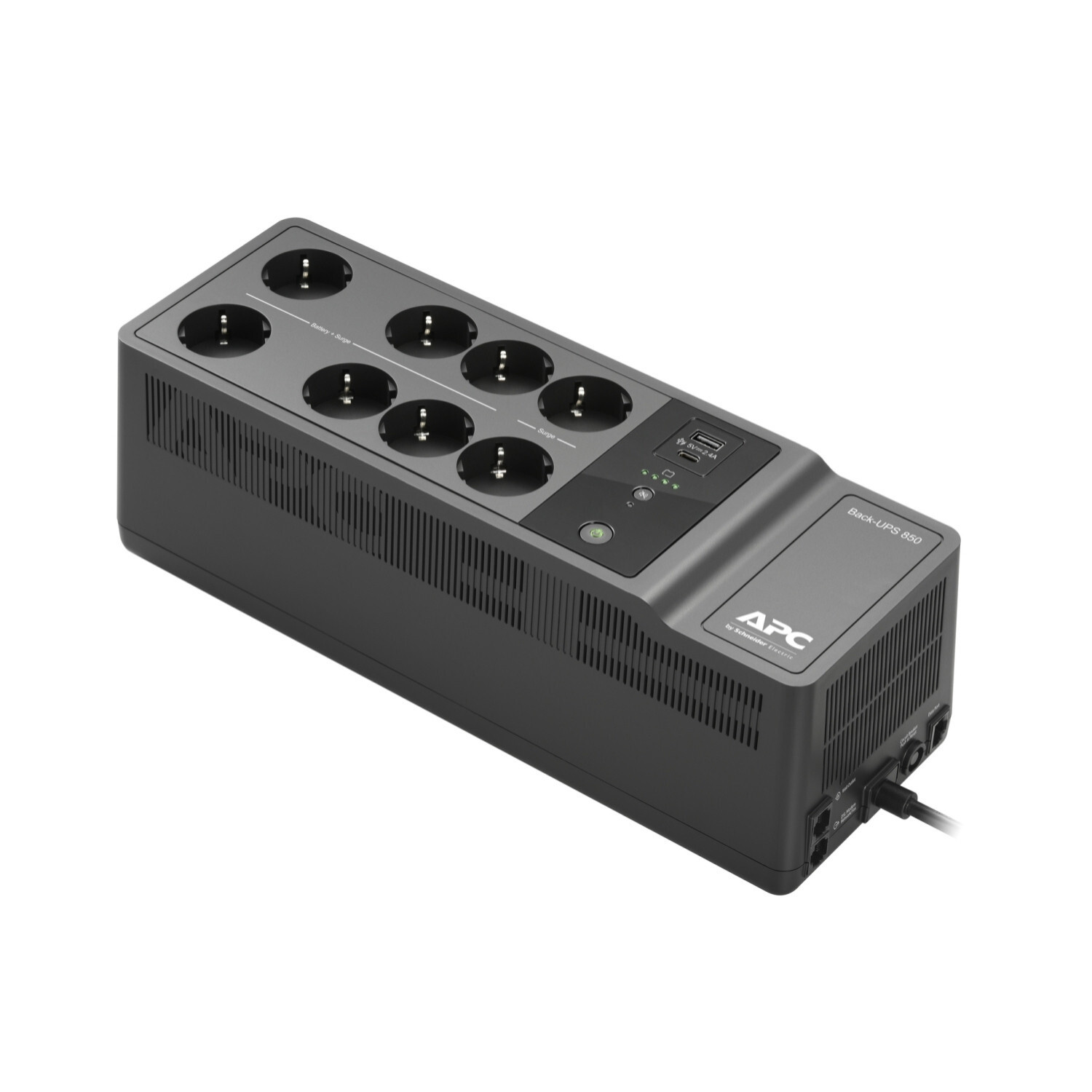 APC Back-UPS ES BE850G2-IT Onderbrekingsvrije stroomvoorziening 850VA / 520W met 8x geaarde stekker en USB-poorten