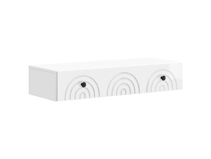 QINXIXINAIXI Wandmontierter Beistelltisch 87,5 x 34,5 x 17 cm Holzwerkstoff Schubladen, Metallknöpfe, Nachttisch, Couchtisch-Ablage, Deko, Wandmontage, Holzstruktur, kompakte Räume