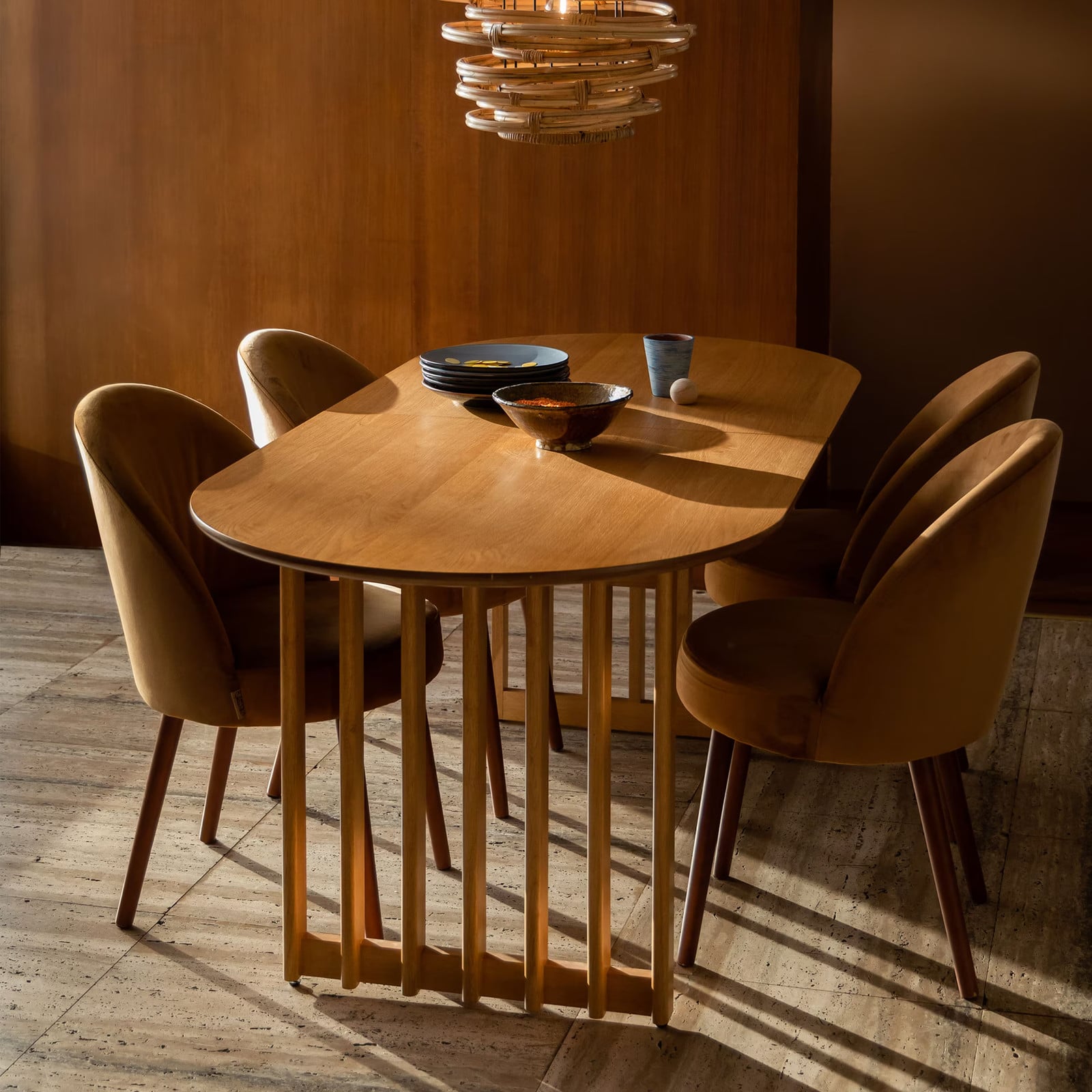 Dutchbone Barlet Uitschuifbare Eettafel Eikenhout, Bruin, Ovaal, B: 200/240 cm, D: 90 cm
