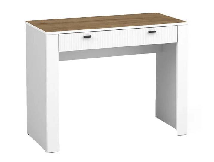 Beautysofa Schminktisch Monta mit praktischer Schublade (Schublade mit dekorativer Front), stabile Konstruktion, Kosmetiktisch in Weiß/Schwarz/Kaschmir