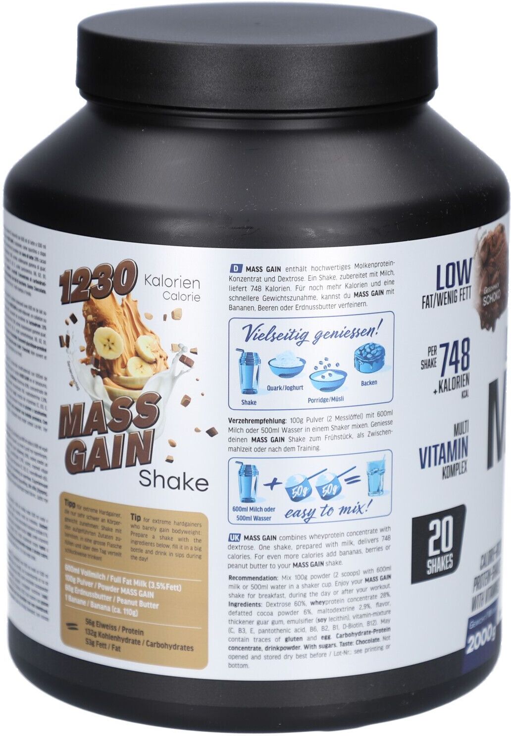 All Stars Mass Gain Chocolate 2.000 g Dose 2000 PUE new