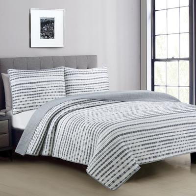 Nara Quilt Set by American Home Fashion in Gray (Size TWIN)
