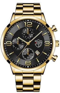 Uplifted Goods Sleek Classic Mens Wristwatch gold Black