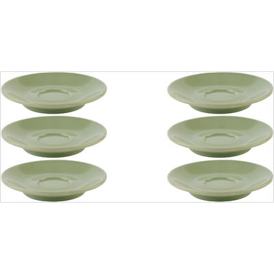 Untertasse APS "6er Set Espressountertasse -SNUG-", grün, H:2cm Ø:11,5cm, Porzellan, Speiseteller, Teller Set, hochwertig verarbeitetes Material