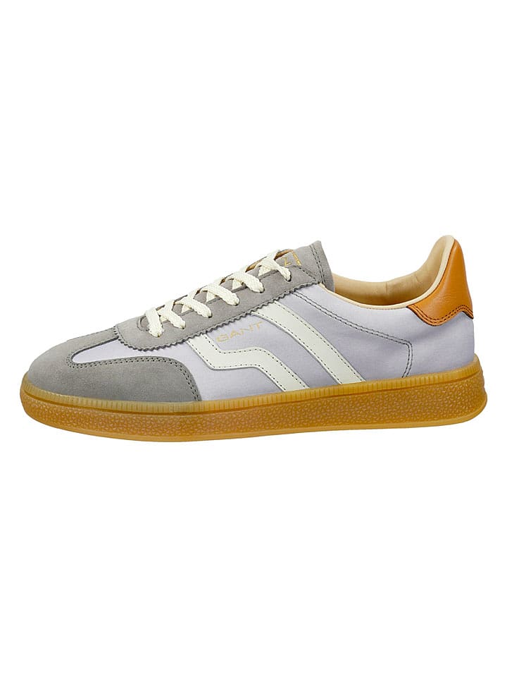 GANT Footwear Leder-Sneakers "Cuzima" in Grau/ Hellblau/ Hellbraun - 36