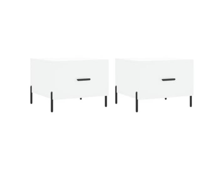 Couchtische, 2-teilig, Weiß, 50 x 50 x 40 cm, Holzverbundwerkstoff, mit Schublade