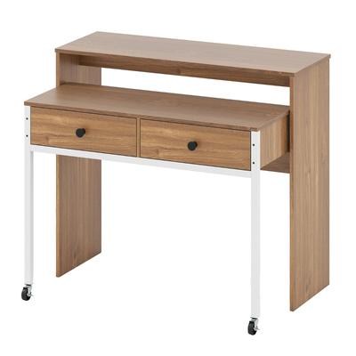 Helloshop26 - Multifunktionaler ausziehbarer Schreibtisch 100 x 63 x 88 cm platzsparend 2 Schubladen modernes Design aus 20_0010879