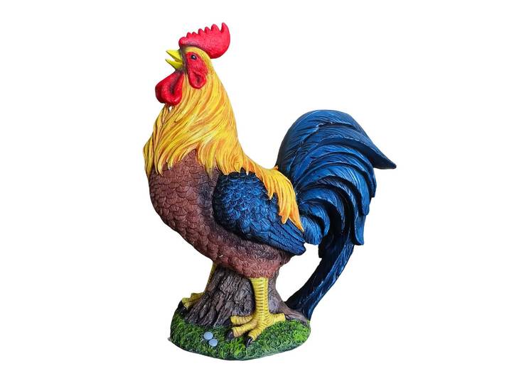 Relaxdays Gartenfigur Bunt Huhn Polyresin, Mehrfarbig, Kunststoff, 16x37x32 cm, Dekoration, Dekofiguren & Skulpturen, Dekotiere