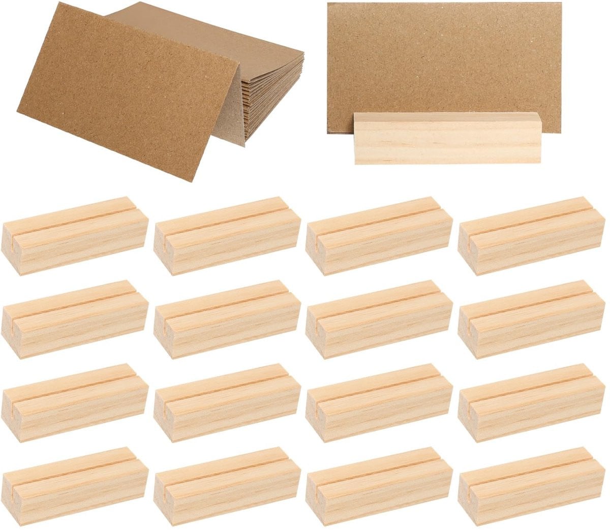 Set van 20 houten kaarthouders met lege kaarten van Omgoods