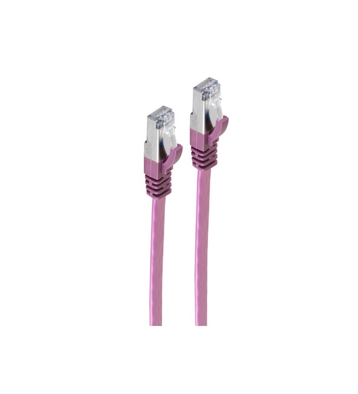 ShiverPeaks RJ45 Patchkabel flach U/FTPCat.7 Rohkabel magenta 0,25m (BS75511-SL0.25M)
