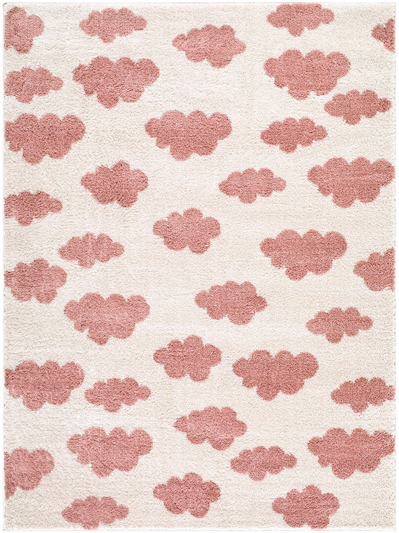 Norden Home Moroccan Area Rug Ivory/Rose Rectangle 200 x 275 cm
