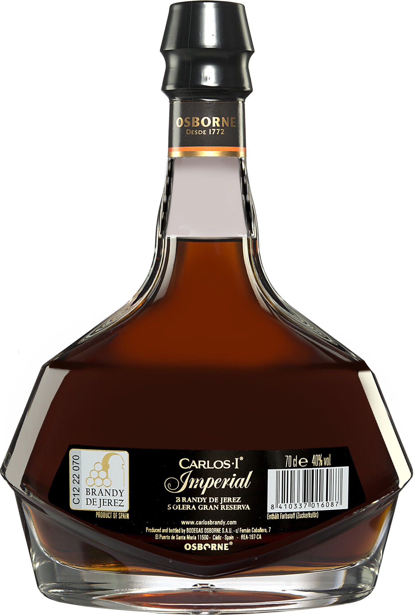 Osborne Brandy »Carlos I Imperial X.O.« Solera Gran Reserva - 0,7 L. 40% Vol. Brandy aus Spanien
