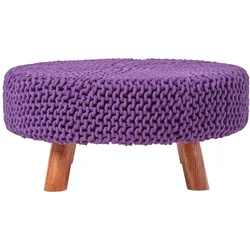 STRICK-HOCKER lila, rund 62/62/30 cm