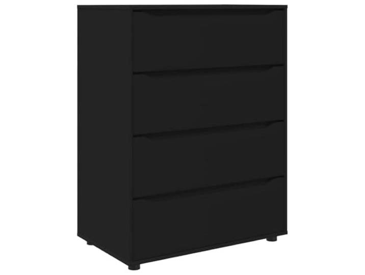Heofavd Stauraumschrank Schwarz 80 x 48 x 105 cm mit 4 Schubladen
