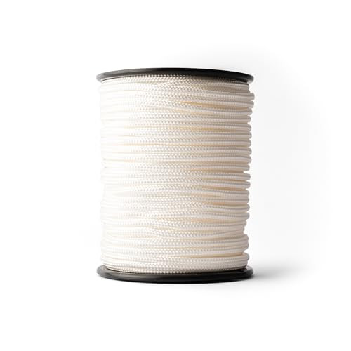 SNURO Nylontouw Wit - Gevlochten Polyamide Paracord - 4mm, 50M - Breekkracht 275kg
