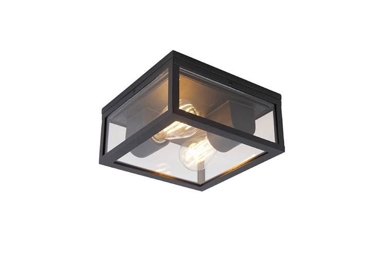 Charlois - Plafonnier - 2 Lumière - L 24 Cm - Noir - Design - Éclairage Extérieur - Salle De Bains - Qazqa