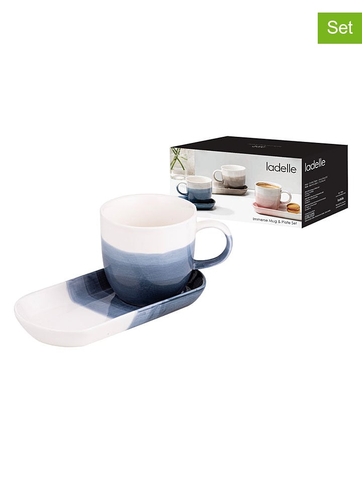 Ladelle 2tlg. Set: Kaffeetasse "Immerse Ombre" in Blau - onesize