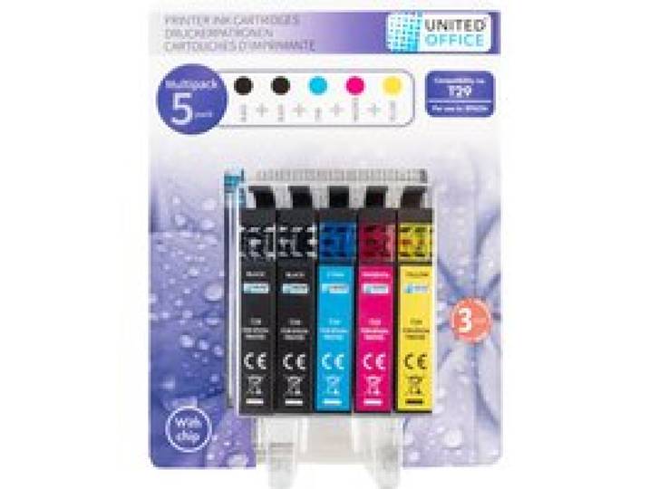 UNITED OFFICE® Cartouches d'impression, 5 pièces, Epson (Multipack 29XL)
