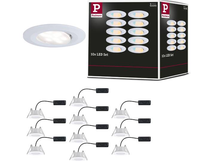 Paulmann LED à encastrer Calla\, set de 10 pièces