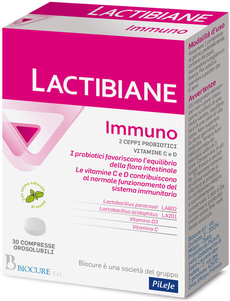 BIOCURE Srl Biocure Lactibiane Immuno, 30 Compresse Orosolubili