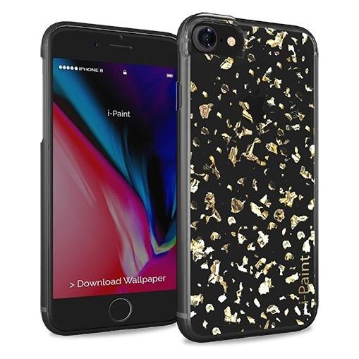 I-Paint Glitter Flakes Case for iPhone 7/8/SE - Gold (Apple iPhone 7, Apple iPhone 8, Apple iPhone SE) (840802)