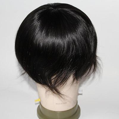 Mono-Menschenhaar-Toupet, Haarteil, Poly-Haut-um-Haar-System, langlebige NPU-Monofilament-Perücke, Haarersatz für Männer