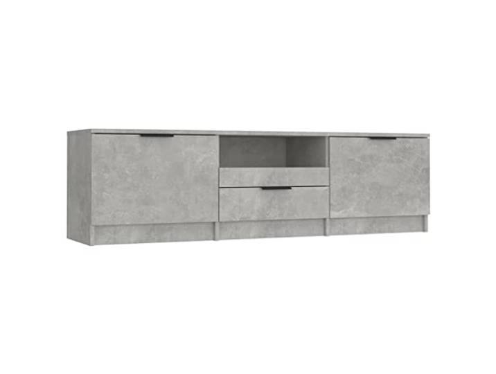 GKHPYURE TV-Möbel, Zementgrau, 140 x 35 x 40 cm, Holz, mehrschichtig Schubladen und Ablagefächer, stabile Tischplatte für Dekoration, Montage erforderlich